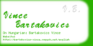 vince bartakovics business card